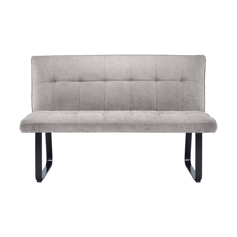 Asaan Polyester Upholstered Bench, Light Grey, 92cm H x 140cm W x 59cm D