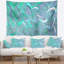 Tapisserie de motif fractal à motif fractal bleu aquarelle abstract-28495556