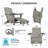 Firepit Chairs Wood Texture Foldable Adirondack Chair With Ottoman and adjustable backrest-692808108