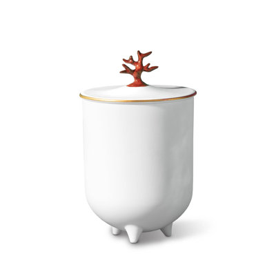 Footed Coral Candle