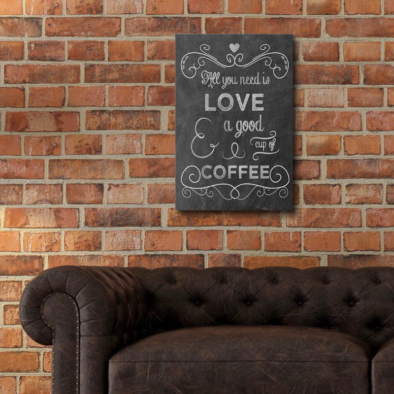 «Love Coffee» par Erin Clark, art mural en verre acrylique, H 24 po x l 16 po x P 0,2 po