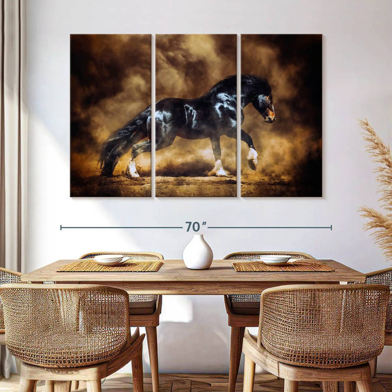 Brampt Black Draft Horse, 42" H x 65" W