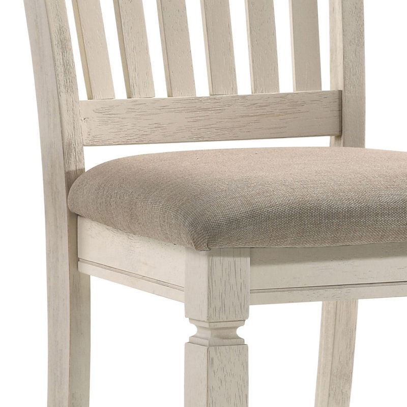 Ensemble de 2 chaises d'appoint à dossier à lattes brun clair et crème