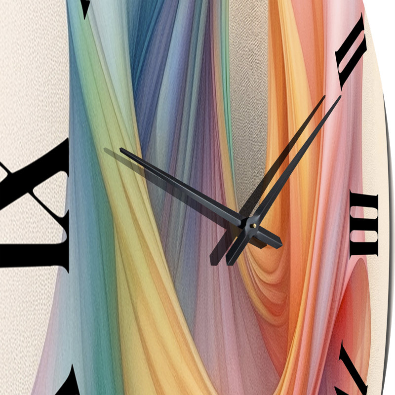 Geometry Of The Mind In Retro Turquoise II Metal Wall Clock, Très grand