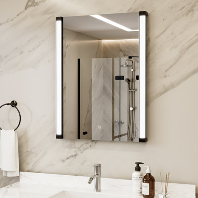 24"W X 32"H All-in-One Smart LED Mirror Bright Light with 270° Adjustable Pivot Light Bars Adjustable Color Temperature & Dimmable Brightness