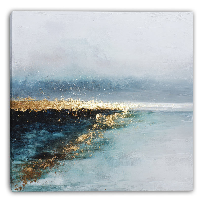 Art mural sur toile Shimmering Coastal Glow, H 20 po x l 20 po