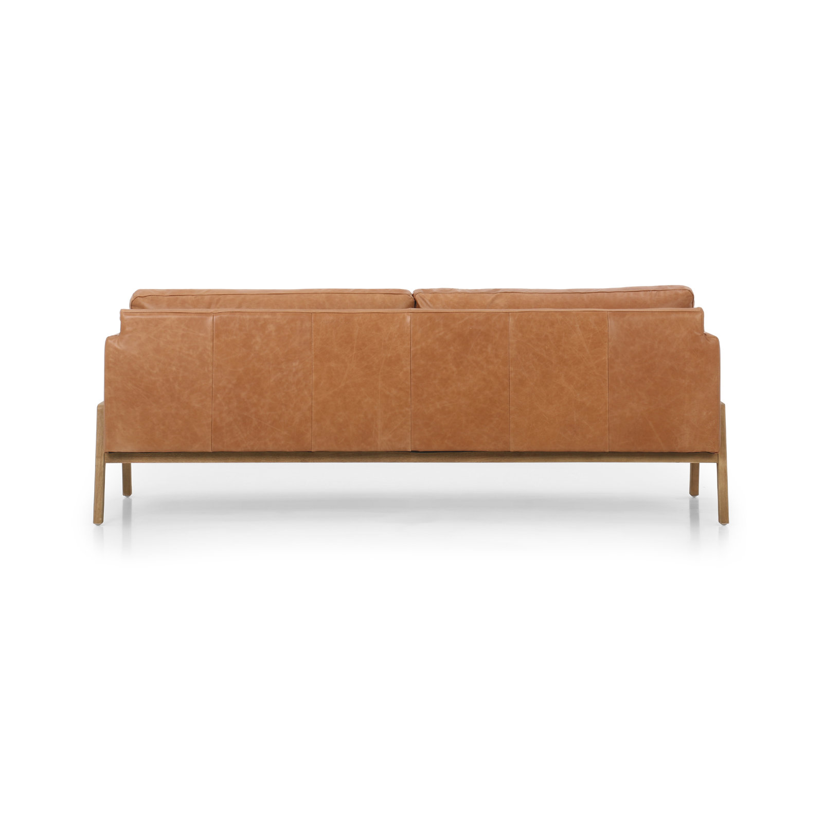 Viviana 84'' Upholstered Sofa, Sonoma Butterscotch Genuine Leather, Beige