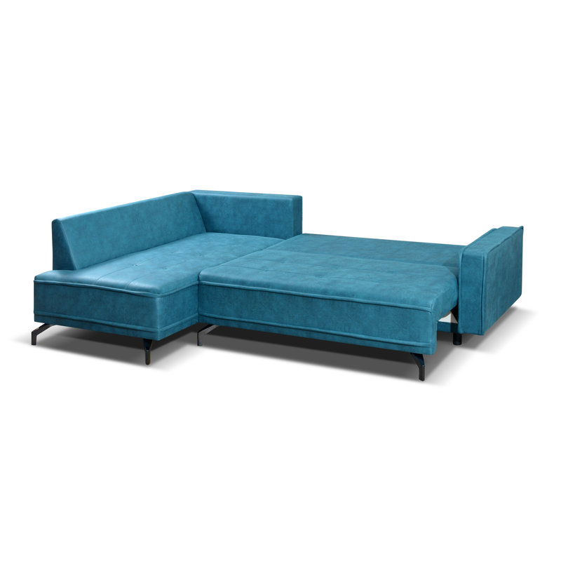 Coppell 4 Seater Sofa Bed, Turquoise, Left Hand Facing