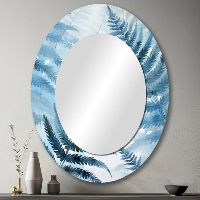 Fond de miroir bleu fougère bleue III