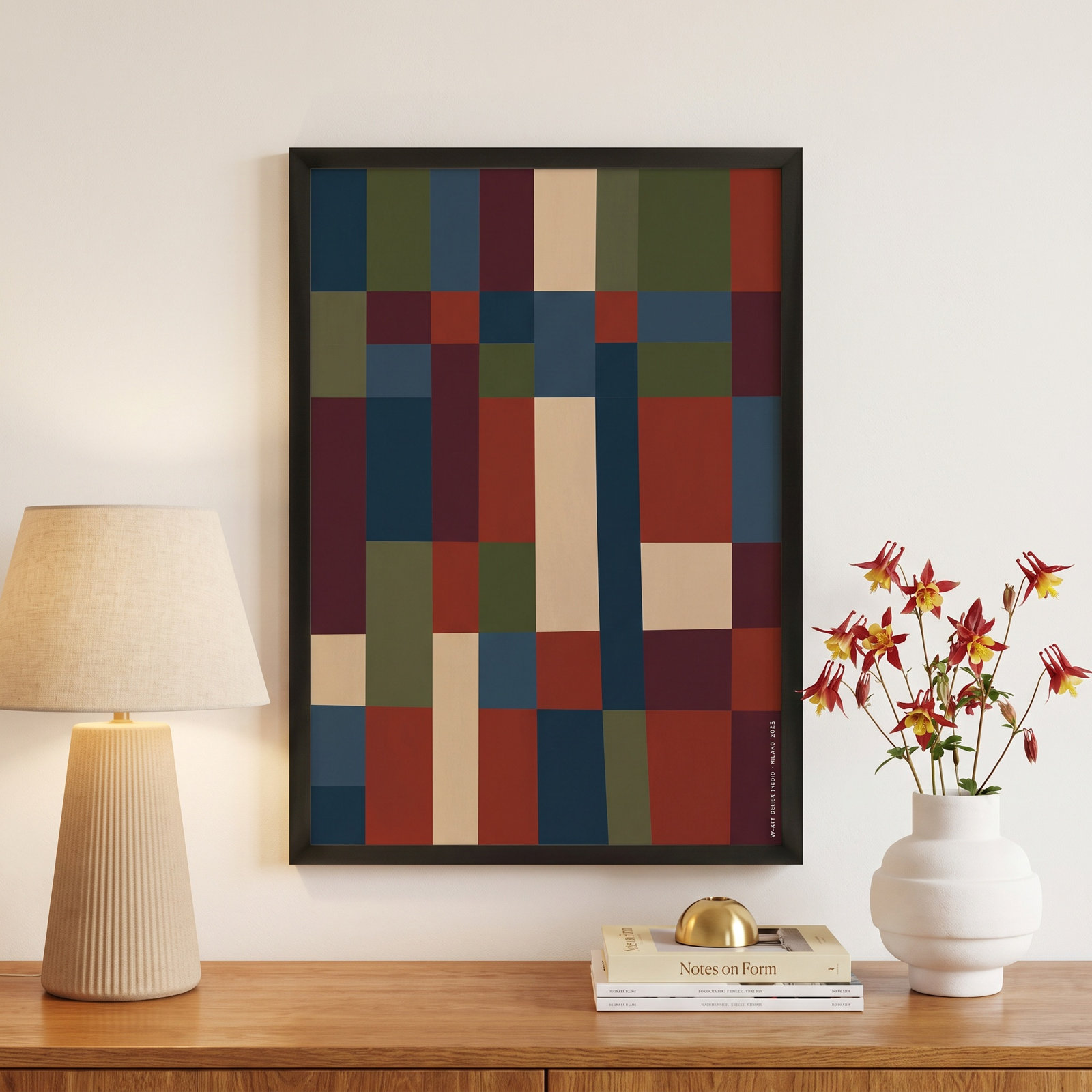 Fragmented Spectrum 6 Print by Romina Gadler, Black Framed, 30" H x 21" W