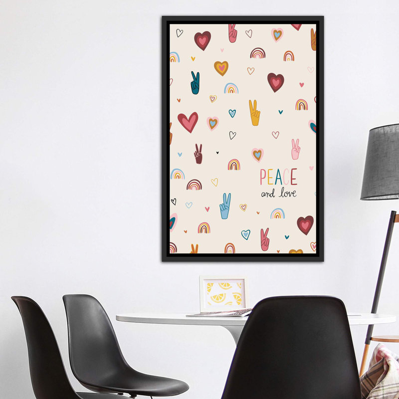 Art vi vibes, Toile avec cadre noir, H 60 po x l 40po x P 1,5 po