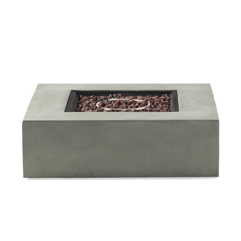 Réservoir de table de feu 50 000 carrés - gris. Aucun assemblage requis. Foyer au propane, 40 po x 40 po x 12,5 po, 93,81 lb d'extérieur nécessaire. L 40 po x P 12,5 po.