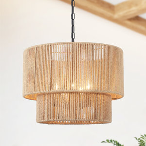 Tajolosa 5 - Light 18.89" Hand-Woven Hemp Rope double layers Pendant Light