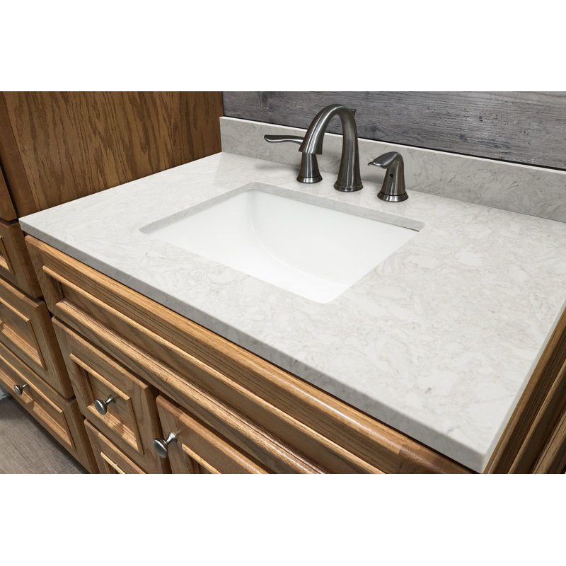 37 in. W x 22 in. D Bathroom Vanity Top with Single Sink
