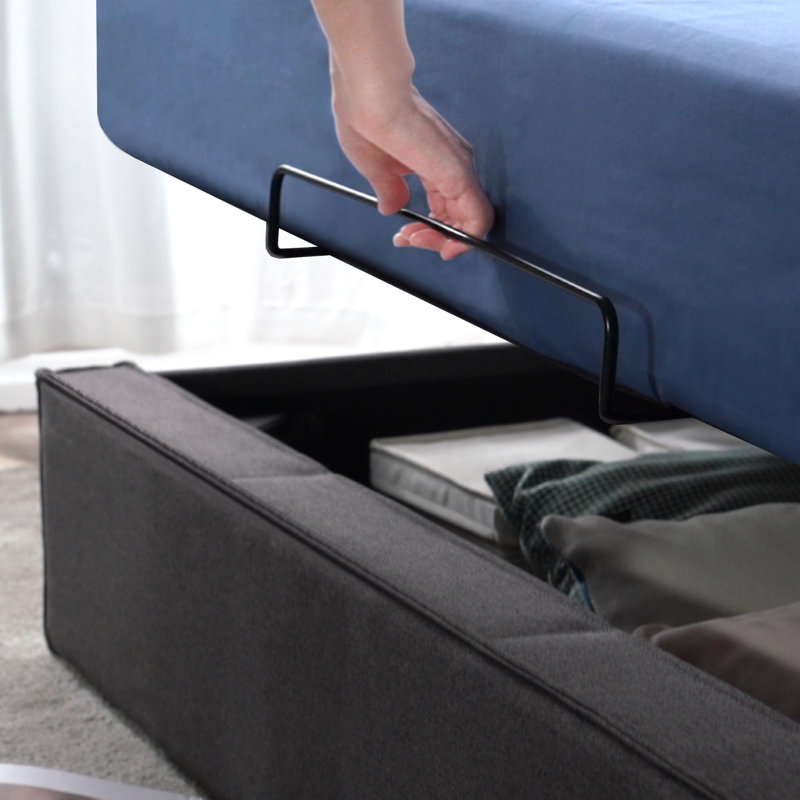 Boryschtsck Upholstered Metal Platform Storage Bed, Queen