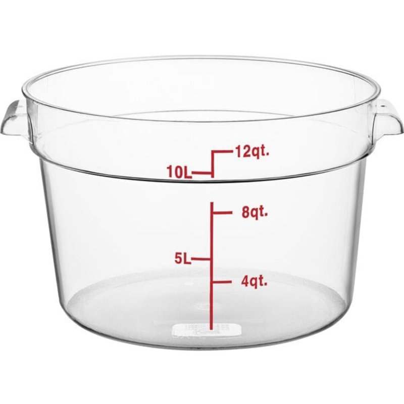 Choice 12 Qt. Clear Round Polycarbonate Food Storage Container – NSF Listed, Dishwasher Safe, Stackable