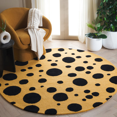 Tapis performance / performance en laine / coton touffeté à la main Jennabelle - doré / noir