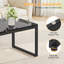 Table basse rectangulaire noire en verre trempé, table basse en verre-528199087