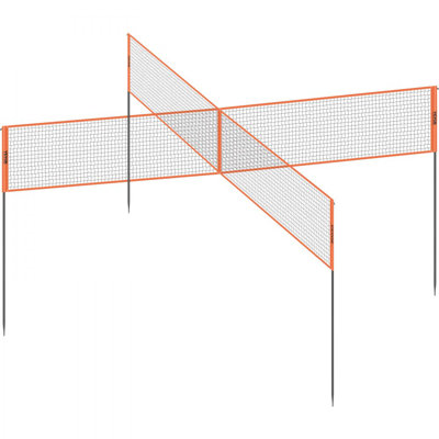 Ensemble de filet de badminton à hauteur réglable à 4 voies pour la pelouse de la cour arrière