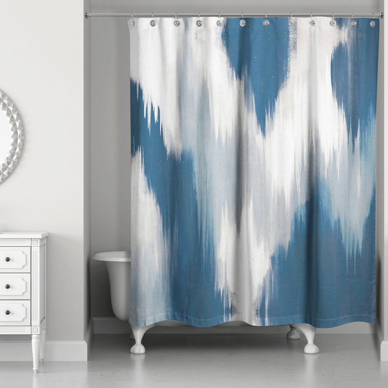  Rideau de douche simple abstrait, Bleu