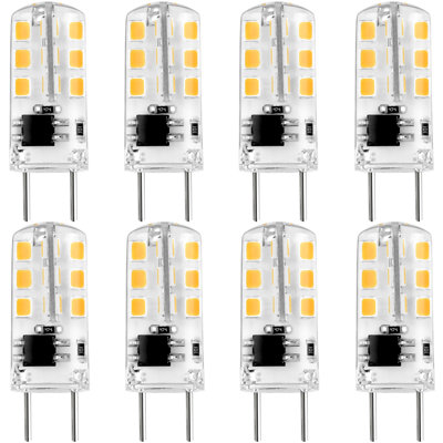 2 watts (équivalent à 20 watts), ampoule à del t4, non-à intensité variable, blanc chaud (2700k) g8/culot à deux broches