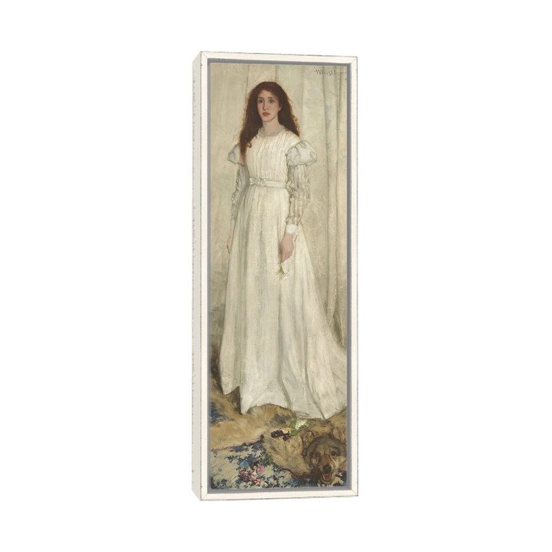 Symphonie en blanc, n ° 1 «The White Girl», reproduction d'art sur toile encadrée, 48 po x 16 po, Toile avec cadre