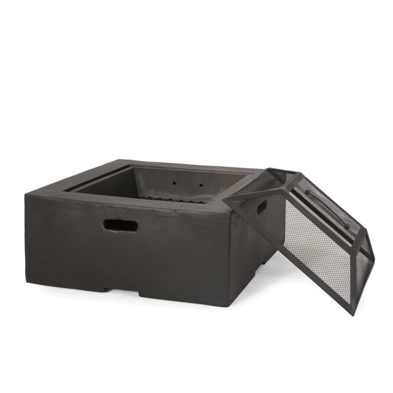 29" Square Fire Pit In Dark Gray - Magnesium Oxide, Wood Burner, Outdoor Comfort Zone, 29.16 In. D X W 17.69 H, 52.99 Lb Fireplace Burning Delight, Enjoyment Area, In.,