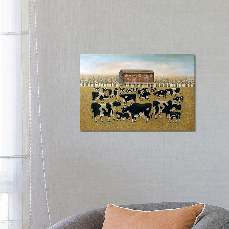 Cows Cows Cows by Lowell Herrero - Wrapped Canvas Painting, 66.04 cm H x 45.72 cm W x 1.91 cm D
