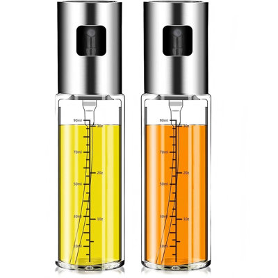 2 Pack Upgraded Olive Oil Spray Bottle Mister Refillable With Scale Air Fryer Accessories