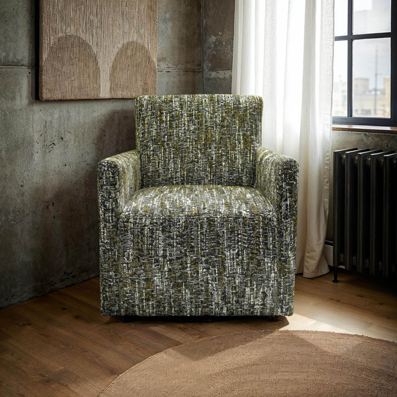 Kenya Upholstered Swivel Club Chair, Vert