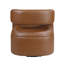 Fauteuil d'appoint pivotant en similicuir moderne avec dossier demi-tonneau et base en métal