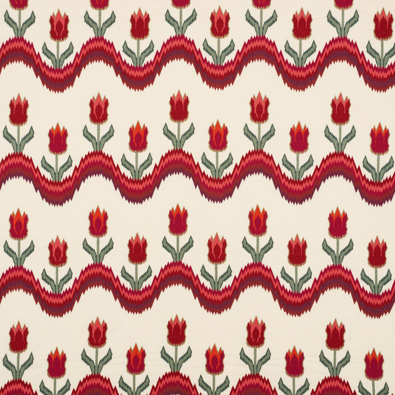 Tissu de broderie Tulip, Vermillon