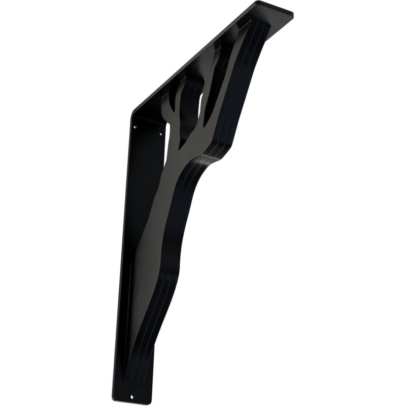 Support en fer forgé Damon, H 12 po x l 1,5 po x P 10 po, Noir