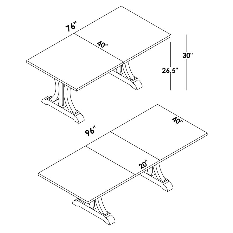 Table de salle à manger extensible Caius