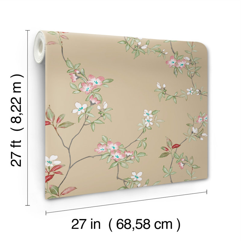 Papier peint April Blossom Cobalt, Beige