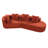 Spacious Modern Sofas, Orange Polyester Sectional With Chaise Lounge