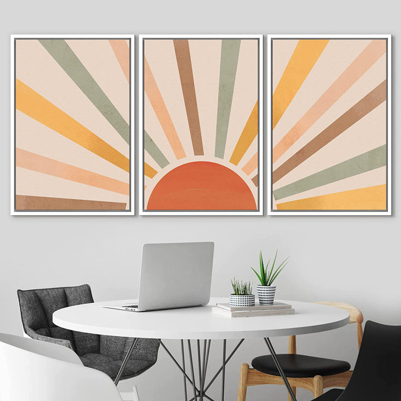 3 pièces, cadre flottant, impression sur toile, Cadre flottant blanc, H 36 po x l 72 po