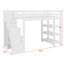 Lit mezzanine avec tablettes, escalier de rangement, petite armoire et lumière DEL blanche-721990624