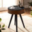 Table de chevet ronde de 15,7 pouces, pieds en bois massif, espaces étroits, salon principal, finition brune et noire, construction, routine d'installation simple, combinaison de couleurs, table,