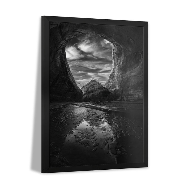 Affiches encadrées de qualité supérieure noir et blanc Coytote Gulch, H 24 po x l 16 po