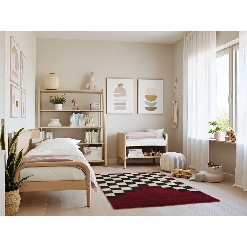 Eudy Wool Abstract Indoor Rug, Rectangle 4' x 6'