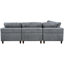 Canapé modulaire modulaire pour bureau, tissu doux et élégant, gris, 6 sièges, rembourrage en coton PP, 5 sièges-236457723