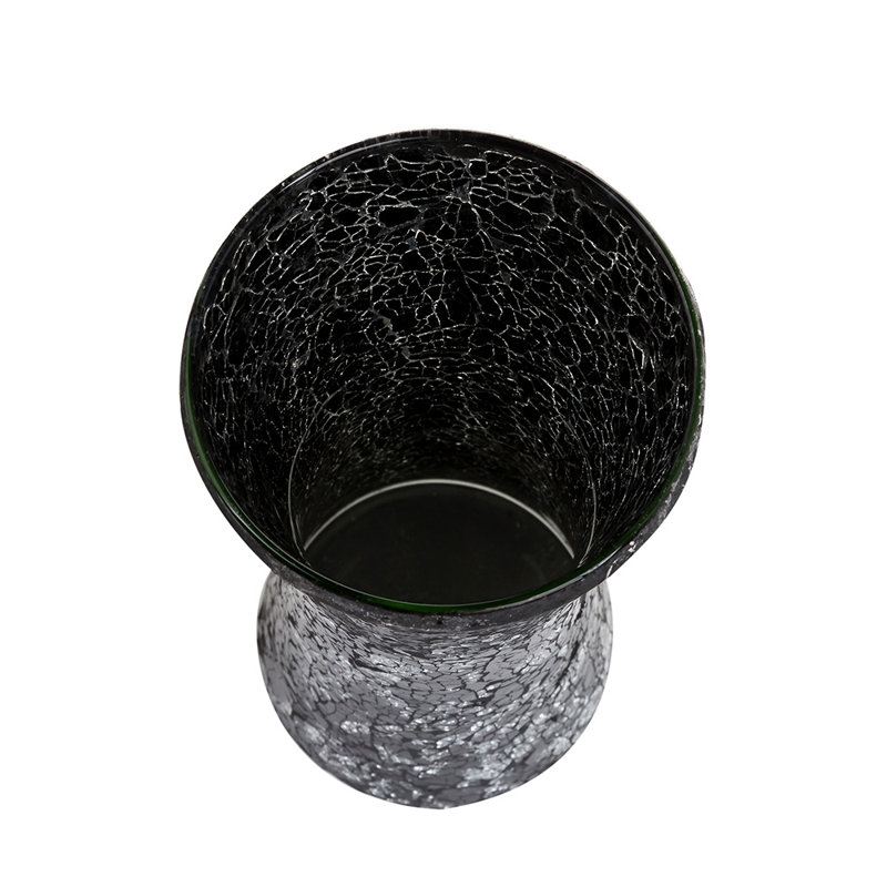 Thorne Handmade Glass Table Vase, Black Silver Rose