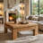 31.5" Solid Wood Square Coffee Table for Living Room, Rustic Brown