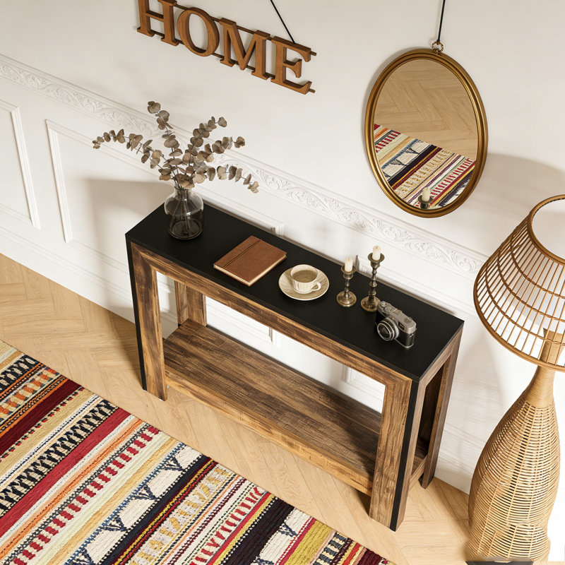 Farmhouse Hallway Sofa Table with Open Storage