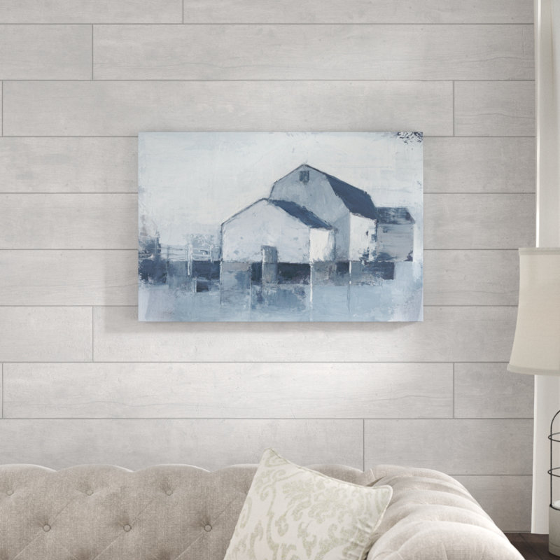 Indigo Barns II by Ethan Harper - Painting Print, Wrapped Canvas, 51cm H x 76cm W