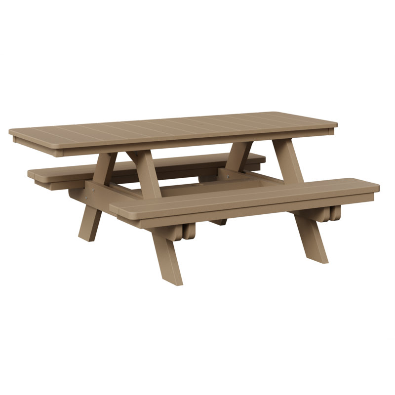 Table de pique-nique rectangulaire Berlin Gardens, Bois vieilli