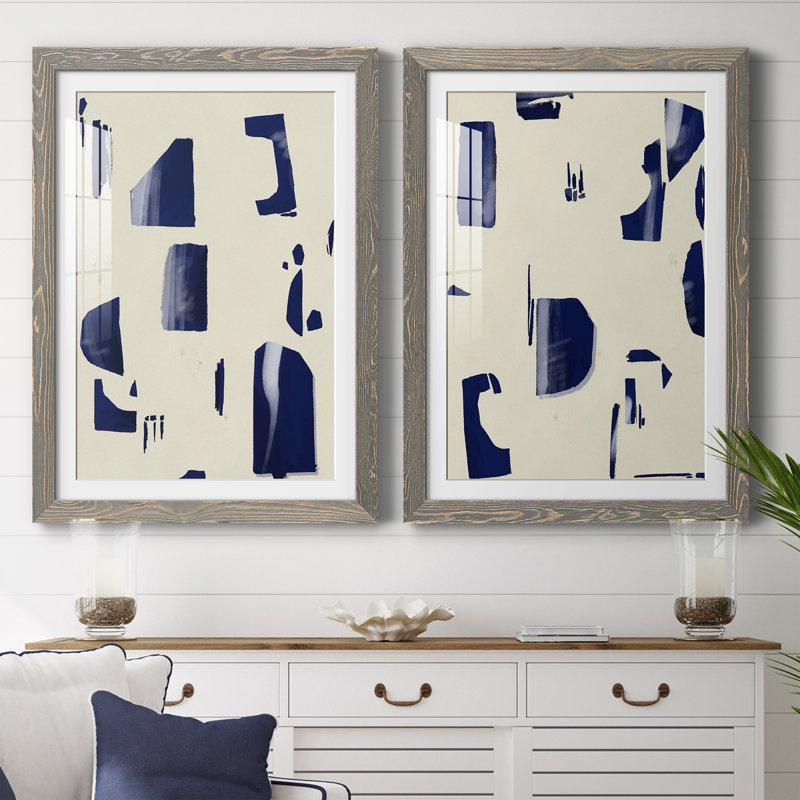 «Fragment Abstraction I», ensemble de 2 peintures encadrées, Gris, H 37,5 po x l 55 po x P 1,5 po