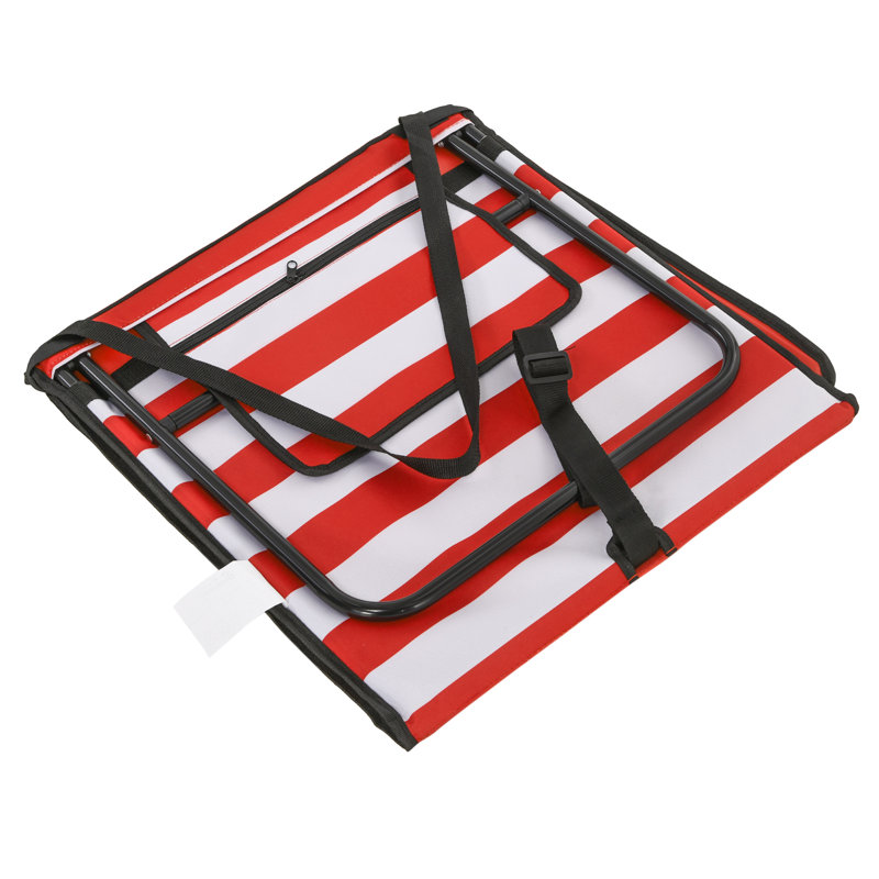 Set of 2 beach mat, foldable beach lounger, adjustable sun lounger steel Oxford