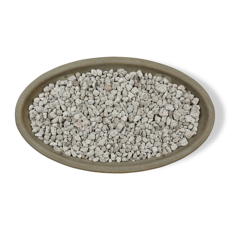 Bol de feu au propane ovale Riverside par Real Flame, Gris glacé, H 15,25 po x l 48,25 po x P 28,25 po